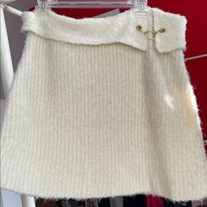 Wild Fable Winter White Sweater Skirt with gold-tone detail - Size XL 17” waist